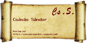 Csávás Sándor névjegykártya