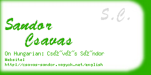 sandor csavas business card